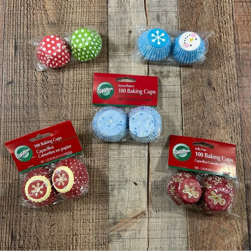 500ct Snowman Polka Dots Christmas Mini Cupcake Paper Liner Baking‎ Cups Wilton